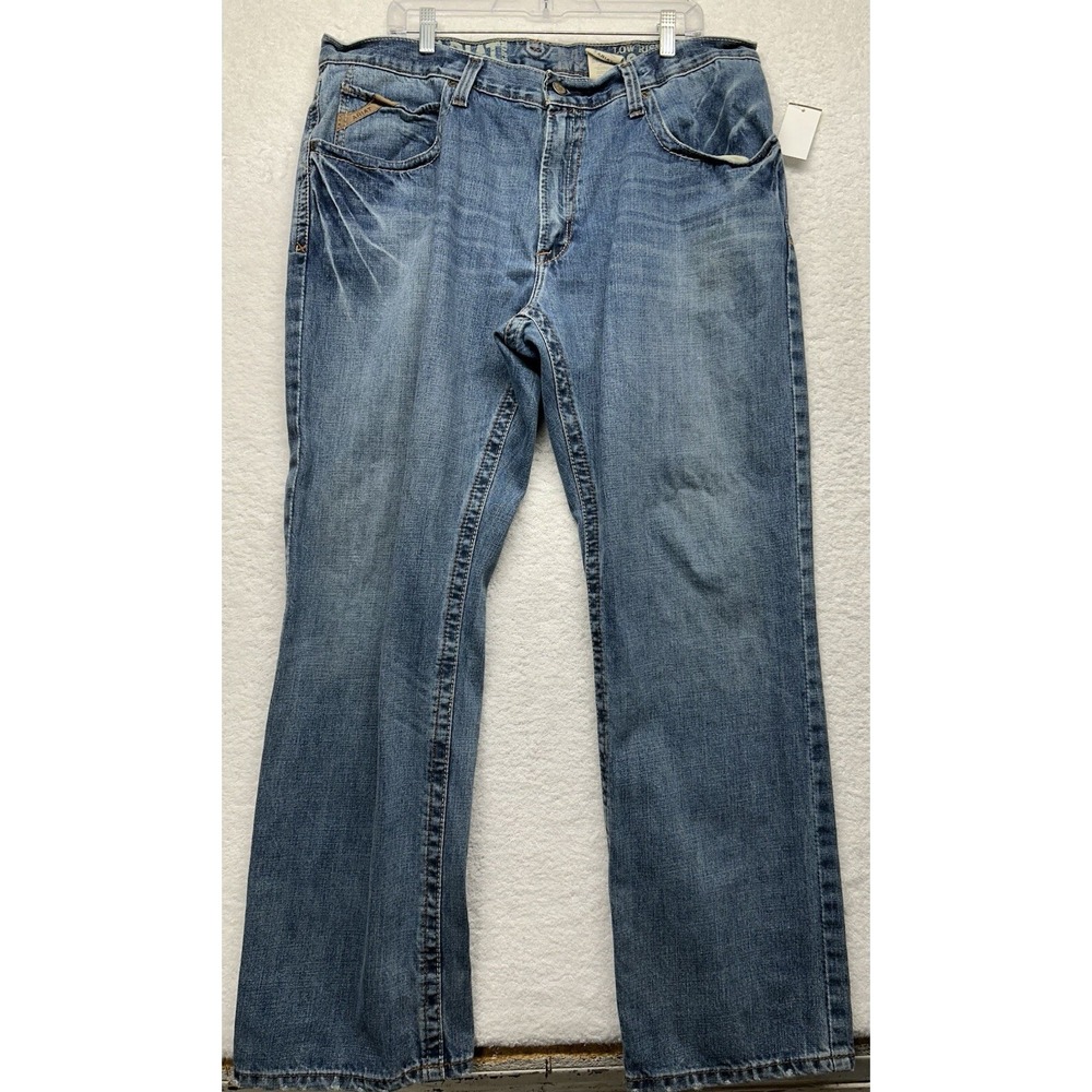 Ariat Mens Size 38X32 Blue M4 Low Rise Bootcut Denim Jeans (K7)
